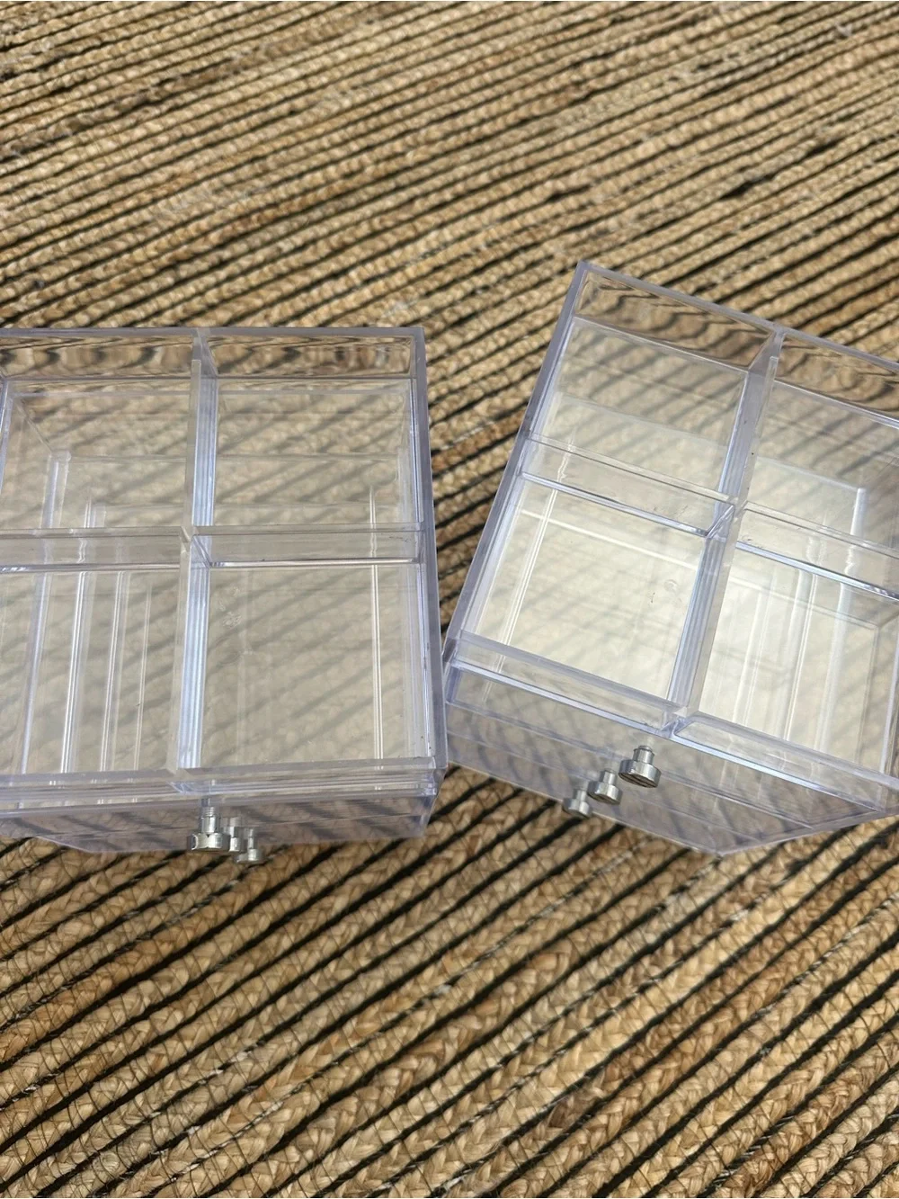 Acrylic 3-Drawer Organizer Set Clear Makeup, Jewelry & Vanity Storage Set of 2